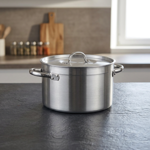 Casseruola Minimalista in Alluminio Resistente con Manico in Acciaio Inox e Coperchio 24cm per Cucinare e Cuocere al Forno - Product Image 3