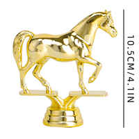 Trophée en ABS doré de qualité supérieure à prix abordable avec logo personnalisé et impression UV pour compétition équestre, équitation GZ93