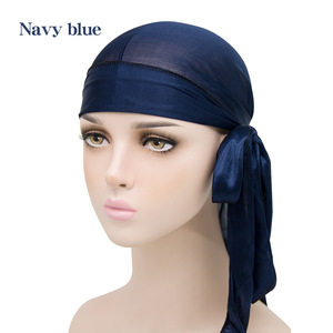 Durags de Ondas Sólidas no Atacado para Homens, Rabo Longo, Lenços de Cabeça Multifuncionais para Adultos, Bandanas de Cetim de Poliéster Macio para Uso ao Ar Livre - Product Image 5