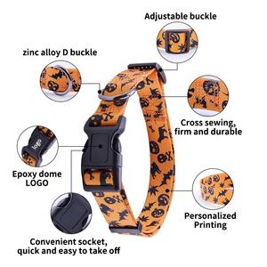 هالوين المطبوعة البوليستر شريط طوق الكلب مجموعة قابلة للتخصيص-مورد كلب هالوين المستدام - Product Image 5