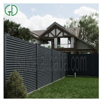 Foshan GD jardin décoratif patio piscine pompe barrière en bois moderne latte ventilée noir aluminium persienne panneaux de clôture