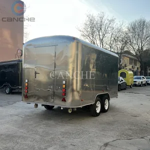 Chariot mobile extérieur pour crème glacée, barbecue, pizza, camion de restauration en acier inoxydable - Product Image 6