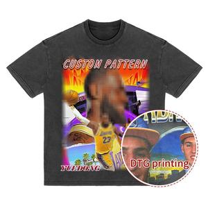 OEM 200 280 290 300 Gsm T-shirt délavé à l'acide pour hommes T-shirt pour hommes Vintage Bootleg Oversized Dtg Tshirt Graphic T Shirts Custom T Shirt - Product Image 1