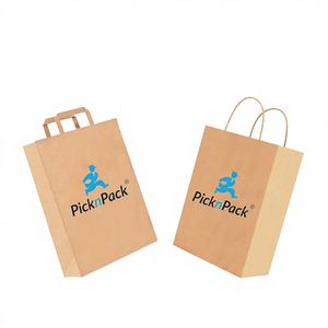 Bolsa de Papel Kraft Marrón Reutilizable y Ecológica con Asa Retorcida |   Bolsa de Embalaje para Alimentos de Supermercado y Compras de 12x5x16 Pulgadas - Product Image 1