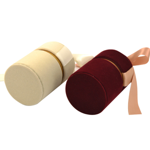 Custom Luxury High-end Round Velvet Gift Box Packaging Small Box for <strong>Wedding</strong> Favors Candied <strong>Packing</strong> with Ribbon - Product Image 3