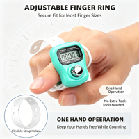 Compteur de Doigt Tasbih Numérique à Boucle Réglable, Compteur Électronique pour Prière Musulmane, Compteur LCD