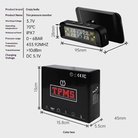 Tpms Universal 433.92MHz Système de surveillance de la pression des pneus à affichage numérique à énergie solaire (TPMS)