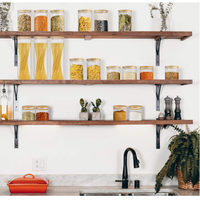 54oz cuisine utiliser des bocaux en verre borosilicaté vide clair conteneurs en verre de stockage des aliments avec couvercle en bambou