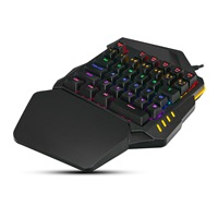 Clavier de jeu à une main, 35 touches, clavier mécanique, rétroéclairage RVB, repose-poignets ergonomique, clavier pour joueurs d'e-sport pour PUBG LOL