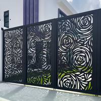 Portail décoratif en alliage d'aluminium découpé au laser, motif ajouré CNC, personnalisé pour villa, jardin, usage commercial, modélisation 3D