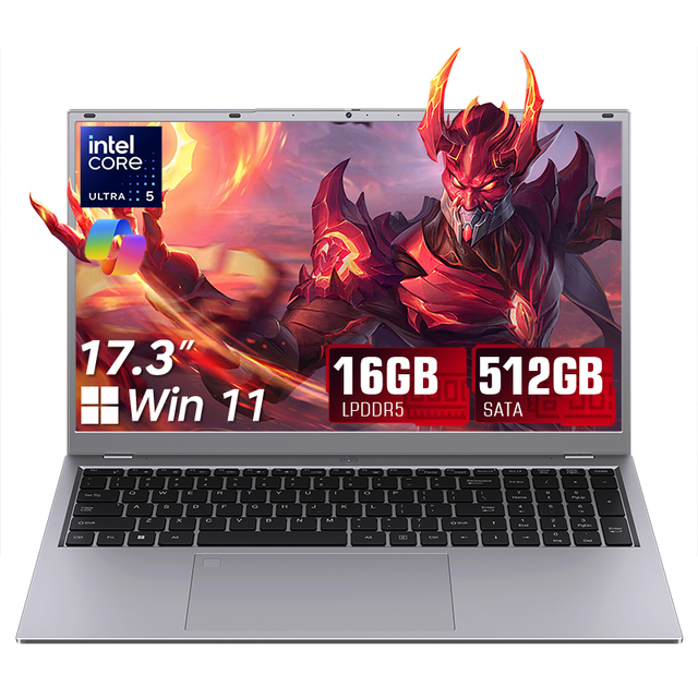 17.3 Inch Big Screen Laptop Intel Core Ultra 5 115U 16GB RAM 512GB SATA SSD FHD Display Notebook PC