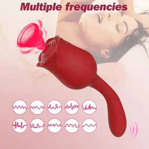 लाल गुलाब भावनात्मक कंपन रॉड कंपन और चूसने वाली यौन आपूर्ति