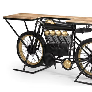 Mesa de Bar de la Mejor Calidad, Colección Iron/WD Cycle, Acabado Negro/Mango Ar, Material de Metal/Madera de Mango, Precio al por Mayor - Product Image 1