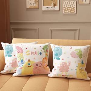 หมอนรองหลังการ์ตูนสร้างสรรค์ รูปทรงสี่เหลี่ยมผืนผ้า ซักได้ พร้อมไส้ใน ลายมอนสเตอร์ยิ้มจากสวนสนุก ใช้สำหรับโซฟา - Product Image 2