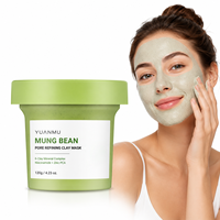 Masque de boue à l'acide hyaluronique bio réparateur et nettoyant en profondeur, marque privée, éclaircissant, à l'argile de haricot mungo, pour tous types de peaux