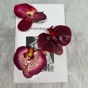 Fleur artificielle Junheyuan Phalaenopsis, branche unique, grande tête, pour pince à cheveux DIY, décoration de mariage, décoration intérieure - Product Image 3