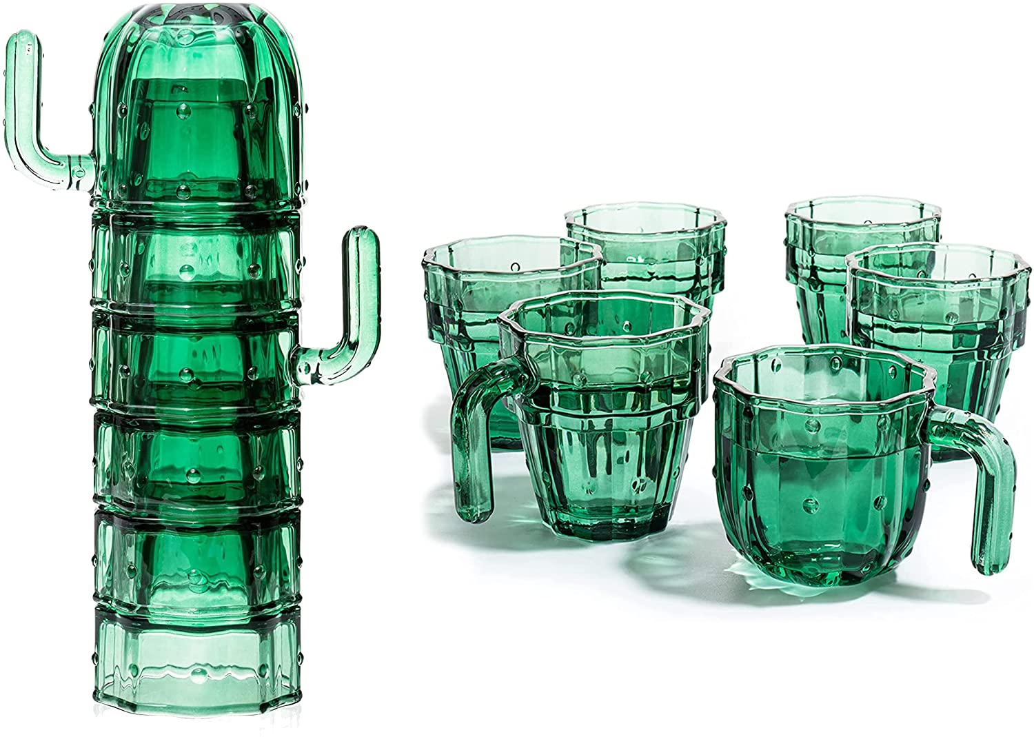 Decorazioni per la casa uniche bicchieri bicchieri Design di pesce bicchieri impilabili bicchiere di vetro impilabile a forma di pesce