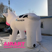 Belle mascotte gonflable de vache de dessin animé, ballon gonflable de vache à lait de dessin animé pour la fête d'événement de ferme