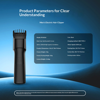Recortadora de Cabello Eléctrica Ligera con Límite de Longitud Ajustable, 6500 RPM, Recortadora de Cabello de 600 mAh para Estudio de Peluquería