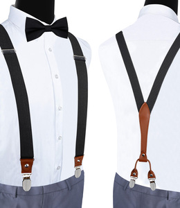 Pantalon élastique réglable, sangle, ensemble avec <span class=keywords><strong>bretelles</strong></span> et nœud papillon, pour <span class=keywords><strong>homme</strong></span> - Product Image 4