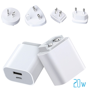 <span class=keywords><strong>Cargador</strong></span> de Pared de Alta Calidad con Enchufe Europeo, Indio, Estadounidense, Europeo, KC, AU, de 3 Pines, <span class=keywords><strong>20</strong></span> Vatios PD y USB-C, Adaptador de Carga Rápida de <span class=keywords><strong>20</strong></span> Vatios para <span class=keywords><strong>Apple</strong></span> iPhone - Product Image 2