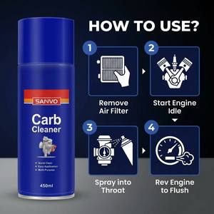 SANVO Limpiador <span class=keywords><strong>Desengrasante</strong></span> de Carburador y Cuerpo de Aceleración 450ml, Limpiador de Carbono, Limpiador de Estrangulador de Carburador, Spray para Cuidado del Coche, Limpiador de CVT - Product Image 5