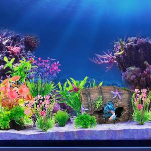 Decoración de barril roto de pez Premium, barril de estrella de mar, plantas de acuario X Betta, accesorios para tanque de peces, decoración de acuario dirigida - Product Image 2