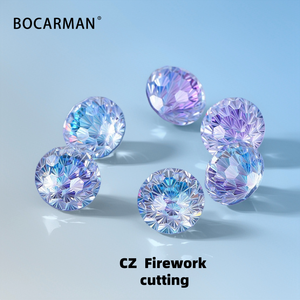 Zircons verts de 6,0 mm à 8,0 mm de haute qualité, créés en laboratoire, taille feu d'artifice, pierres colorées en vrac pour bijoux, en stock, offre de gros - Product Image 5