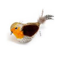 Jouet pour chat en peluche électrique mignon avec simulation de son de secousse gravitationnelle et bâton qui bat des ailes automatiquement pour une utilisation en intérieur