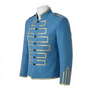 Veste uniforme vintage pour homme, style hussard, tunique à col montant, boutonnée, brodée, pour cérémonie - Product Image 3