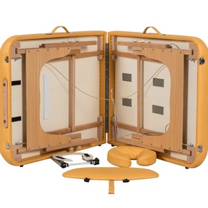 Cama y Mesa de Masaje de <span class=keywords><strong>Dos</strong></span> Secciones de Madera Maciza Reforzada <span class=keywords><strong>para</strong></span> <span class=keywords><strong>Spa</strong></span>, con Material de PVC, Diseño Plegable <span class=keywords><strong>para</strong></span> Uso Comercial - Product Image 2