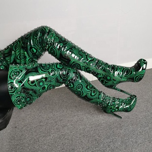 Botas Altas hasta el Muslo para Mujer, Talla Grande 47, con Cierre Lateral en Espiral, Punta Redonda, Estilo Nuevo - Product Image 4