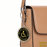 Porte-clés « Toutes les Handicaps Ne Sont Pas Visibles », Acrylique, Rond, Léger, Porte-clés Sensibilisation à la Handicapation