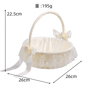Panier de demoiselle d'honneur moderne européen écologique, en dentelle et strass, pour cérémonie de mariage, accessoires de fête pour mariée/enfants, en papier - Product Image 4