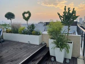 <span class=keywords><strong>Jardinière</strong></span> <span class=keywords><strong>rectangulaire</strong></span> en métal d'extérieur en aluminium, pots à fleurs en <span class=keywords><strong>béton</strong></span> simulé pour les jardinières d'espaces publics, <span class=keywords><strong>grande</strong></span> taille pour l'extérieur - Product Image 2