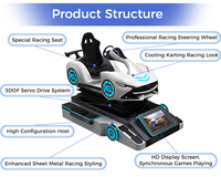 Simulateur de course de kart VR commercial avec siège à mouvement et volant et pédales réalistes pour salles de jeux VR, centres commerciaux et parcs de loisirs familiaux (FEC)