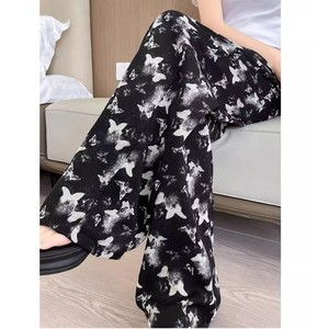 <span class=keywords><strong>Pantaloni</strong></span> estivi Vintage in seta di ghiaccio comodi in vita elastica larghi Casual con stampa <span class=keywords><strong>pantaloni</strong></span> <span class=keywords><strong>Cargo</strong></span> piatte in tinta unita - Product Image 1