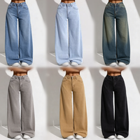 Jeans pour femmes, fabriqués directement par le fabricant, élégants, confortables, multifonctionnels, taille haute, jambe large, denim, livraison aléatoire