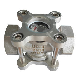 ステンレス鋼サイトグラス水/オイルフローインジケーターフランジ付き高ホウケイ酸ガラス冷媒フラッパータイプサイトグラス - Product Image 3