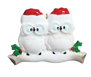 Déco de noël <span class=keywords><strong>personnalisé</strong></span> hibou <span class=keywords><strong>famille</strong></span> ornements de noël <span class=keywords><strong>personnalisé</strong></span> résine décor de maison suspendu ornement d'arbre de noël - Product Image 1