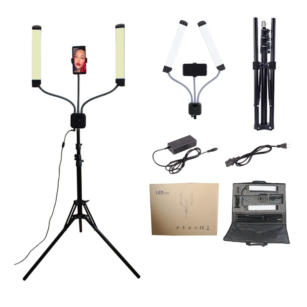 Fotoğraf/stüdyo/telefon/Video profesyonel Led halka ışık filtre ile ayna tripod standı Led lamba halka ışık fotoğraf ışığı için