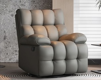 Canapé moderne et contemporain en cuir synthétique, revêtement en métal, rotation à 360 degrés, options de couchage multifonctionnelles