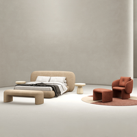 Ensembles de meubles de chambre à coucher nouveau design, lit king size, lits rembourrés modernes en tissu
