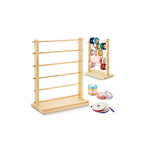 Organizador de Cintas de Madera de 6 Niveles para Manualidades, Almacenamiento de Floristería, Soporte para Bobinas, Suministros para Hacer Coronas, Regalo - Product Image 2