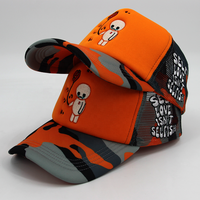 Casquette Trucker en Mousse à 5 Panneaux, Style Européen et Américain, Personnalisée, avec Impression Numérique et Logo Brodé 3D, Motif Camouflage, en Maille et Dentelle, Vente en Gros