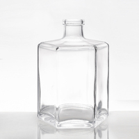 Bouteilles en verre rectangulaires pour spiritueux, vin, vodka, gin, rhum, liqueur, avec bouchon à vis, 300 ml, 330 ml, 500 ml, 750 ml, 1000 ml
