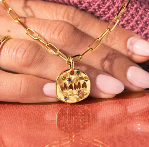 妈妈吊坠项链2025新款时尚锆石妈妈项链不锈钢魅力项链饰品母亲节礼物 - Product Image 1