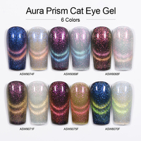 Vernis Gel Magnétique Holographique 9D Effet Prisme Double Lumière Effet Œil de Chat, Sans HEMA, Sans TPO, Marque Privée