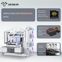 Boîtier PC Gaming DIY Socooler MATX/ITX avec Refroidissement Liquide Compatible RTX 5070 Ti, Panneau Latéral en Aluminium Aéronautique avec Fenêtre, Type Rack