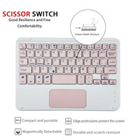 Clavier et pavé tactile sans fil portable rechargeable fin à 59 touches avec design ergonomique en plastique pour